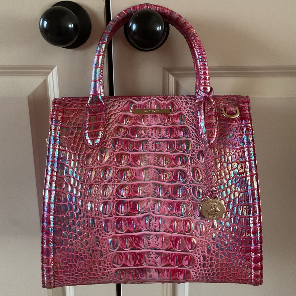 Brahmin Small Caroline Magenta Wonderland Satchel
